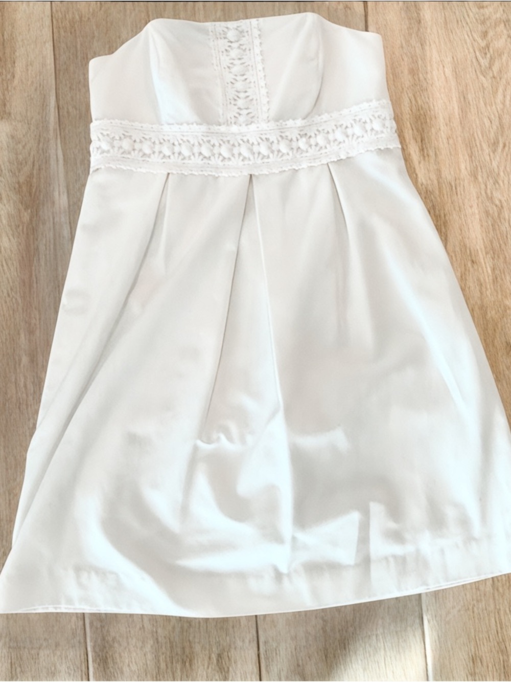 Lilly Pulitzer Betsy White Strapless Embroidered A-Line Mini Dress SZ M